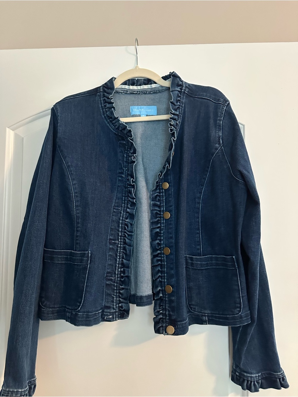 Draper James Ruffle-Trim Denim Jacket